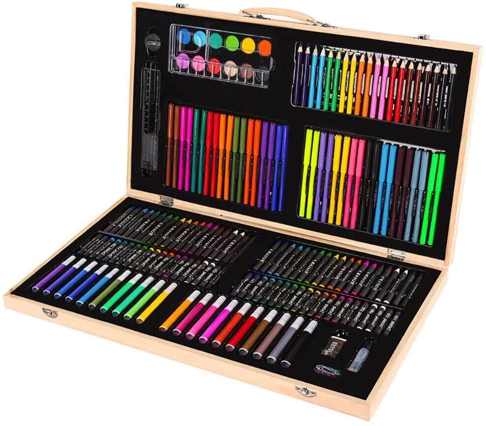 180 Pieces Art Set Drawing Painting Set with Wooden Box | Shop Daro