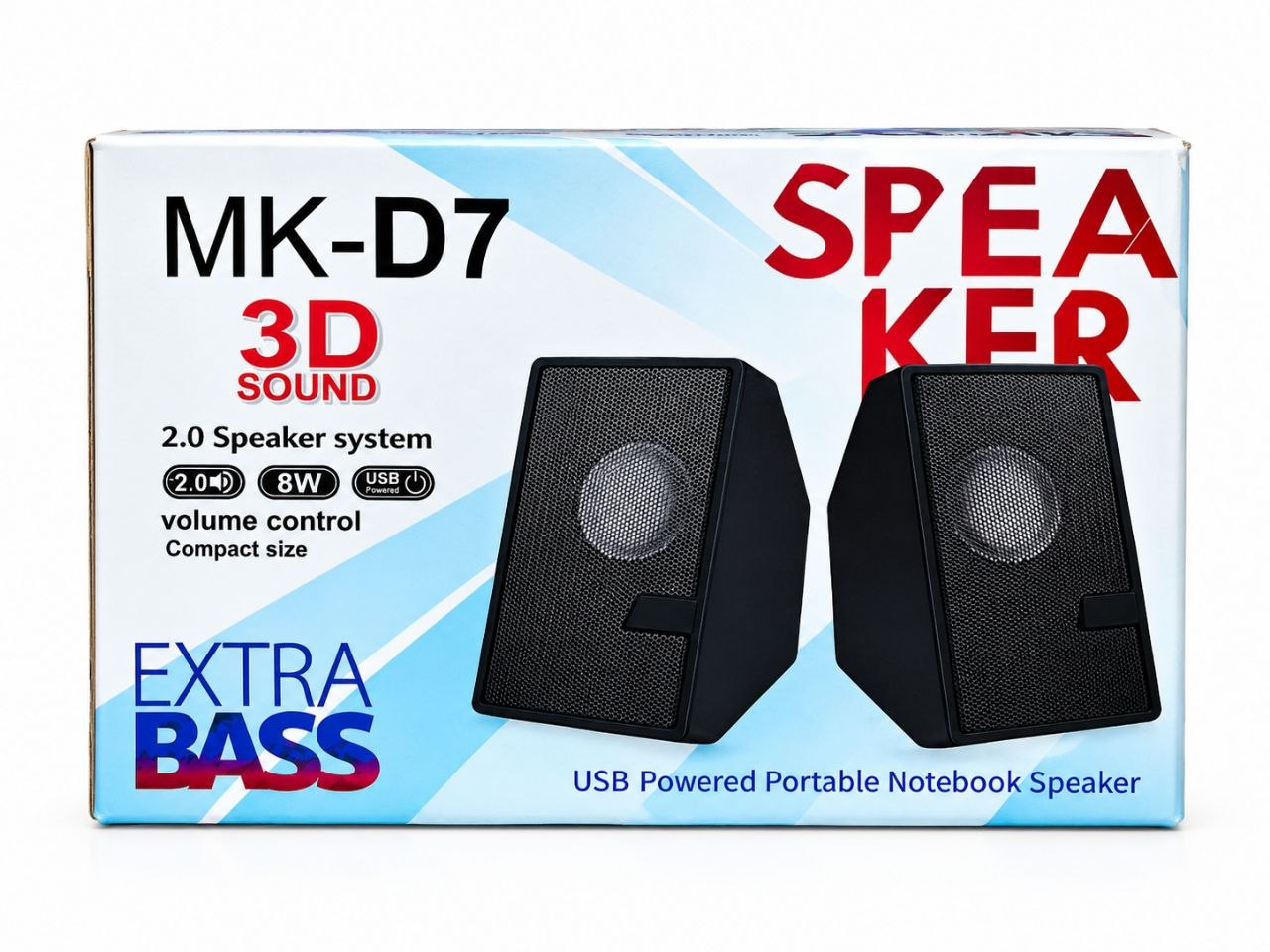MK-D7 USB Powered 3D Sound Speaker - Extra Bass 8W